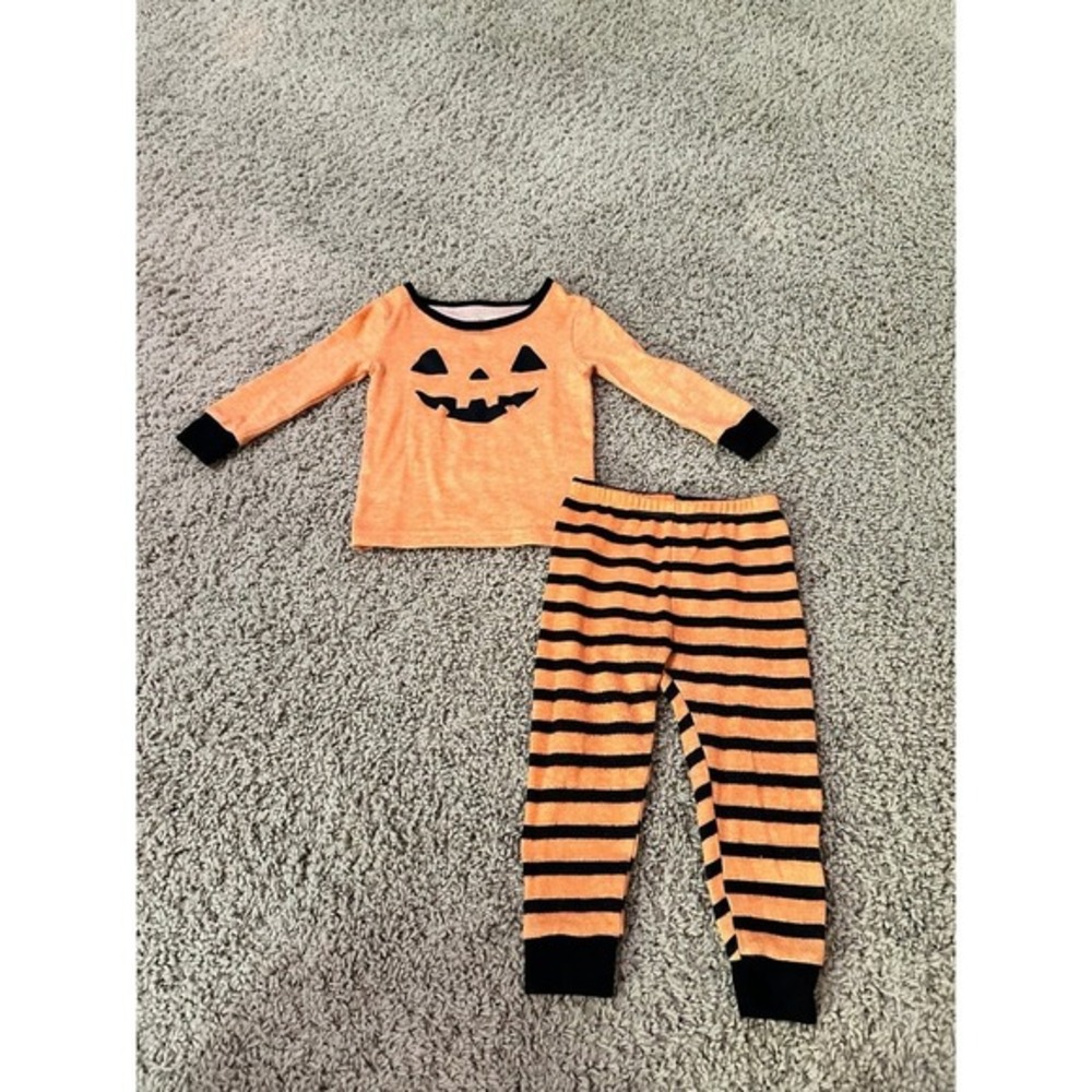 Little Sleepies Halloween BOO CREW‎ unisex Pumpkin Pajama PJ Set size 18 months